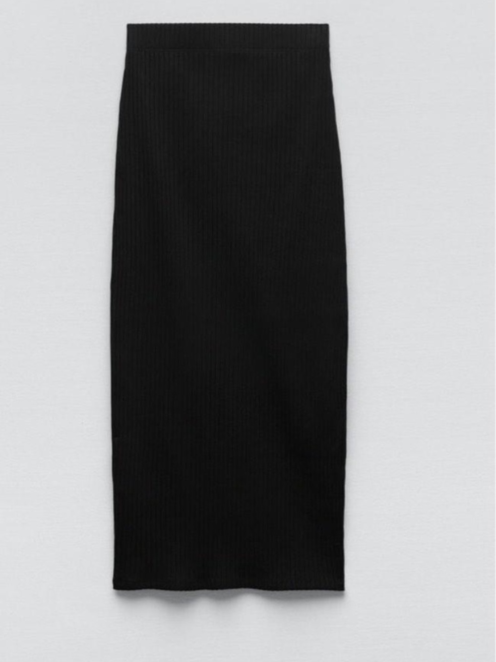 Zara Ribbed Midi Skirt with back slit